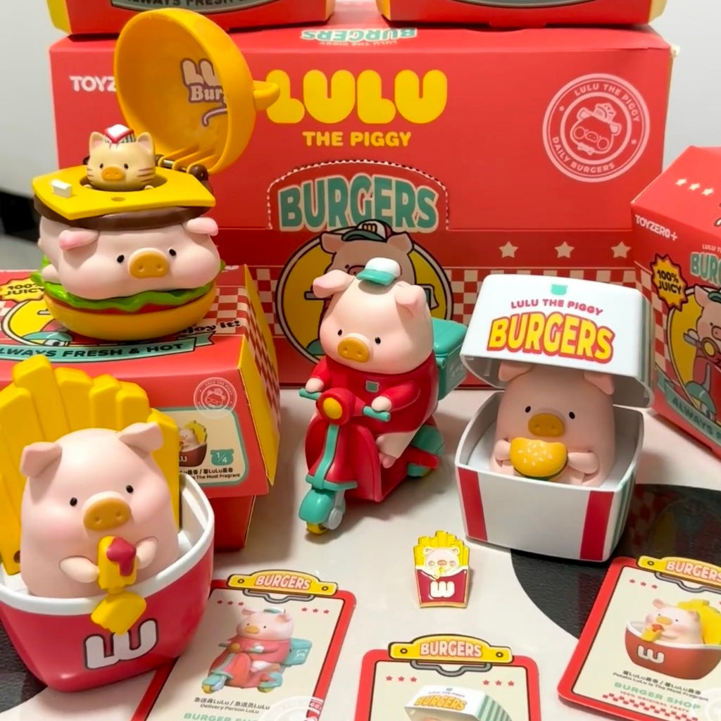 快速預購 ⚡ Lulu豬 漢堡急送可動 確認款 公仔 52toys 盲盒 罐頭豬 端盒 薯Lulu最香 驚喜Lulu堡