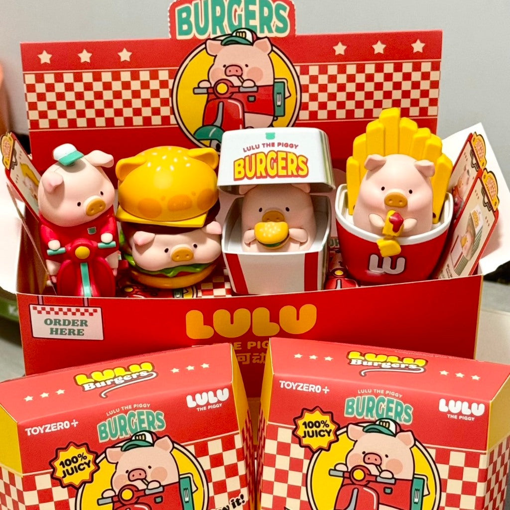 快速預購 ⚡ Lulu豬 漢堡急送可動 確認款 公仔 52toys 盲盒 罐頭豬 端盒 薯Lulu最香 驚喜Lulu堡